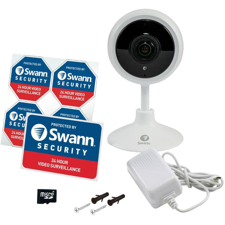 1080p Wi-Fi Indoor Tracker Security Camera - White