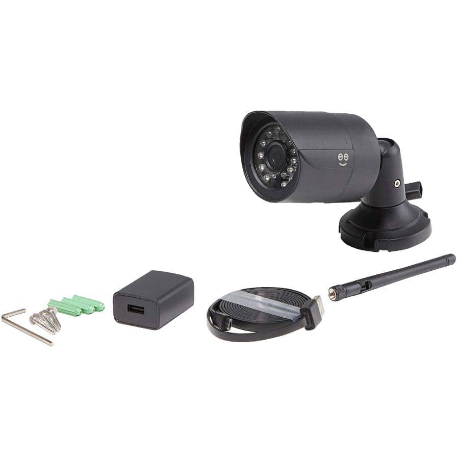GEENI:Hawk 2 High Definition Outdoor Security Camera - with Smart Wi-Fi + 1080P + Black