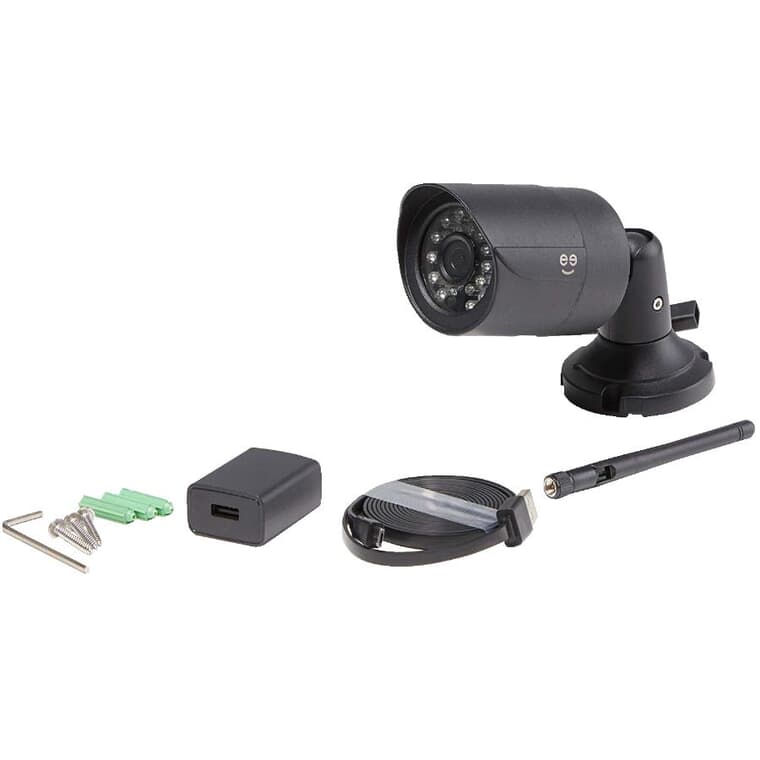 Caméra de surveillance extérieure haute définition noire Hawk 2 avec wifi intelligent, 1080P