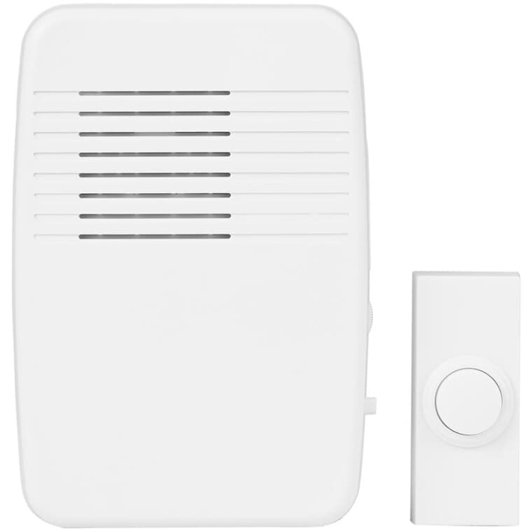 Wireless Plug-In Doorbell - with Push Button, White