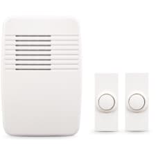 Heath Zenith SL-7368-02 Wireless Entry Alert Chime – White, 100-Ft Range, 3 Sounds, Magnetic Sensor Included
