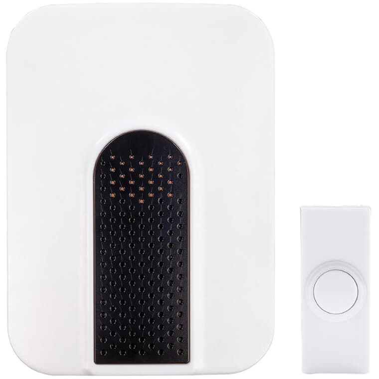Wireless Plug-In Doorbell with Push Button - White + Black