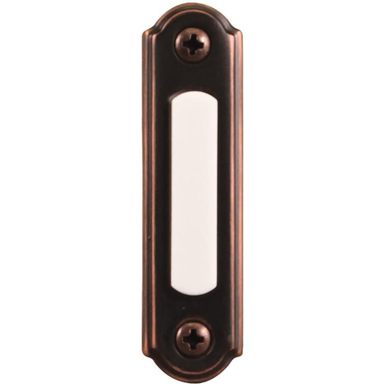 Bouton-poussoir câblé à DEL à montage en surface pour carillon de porte, bronze huilé