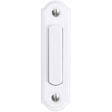 QOXEZY - Wired Bell Push, Door Bell Chime Bell Push Press Button White Inserts Wall Plastic Hard Wiring,55MM X 24MM X 15MM