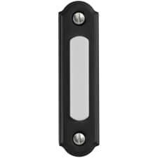 Skandh Carillon de porte en fer avec bouton poussoir - Revêtement en poudre noire - Décoration vintage - Installation facile - 6,3 x 6,3 cm