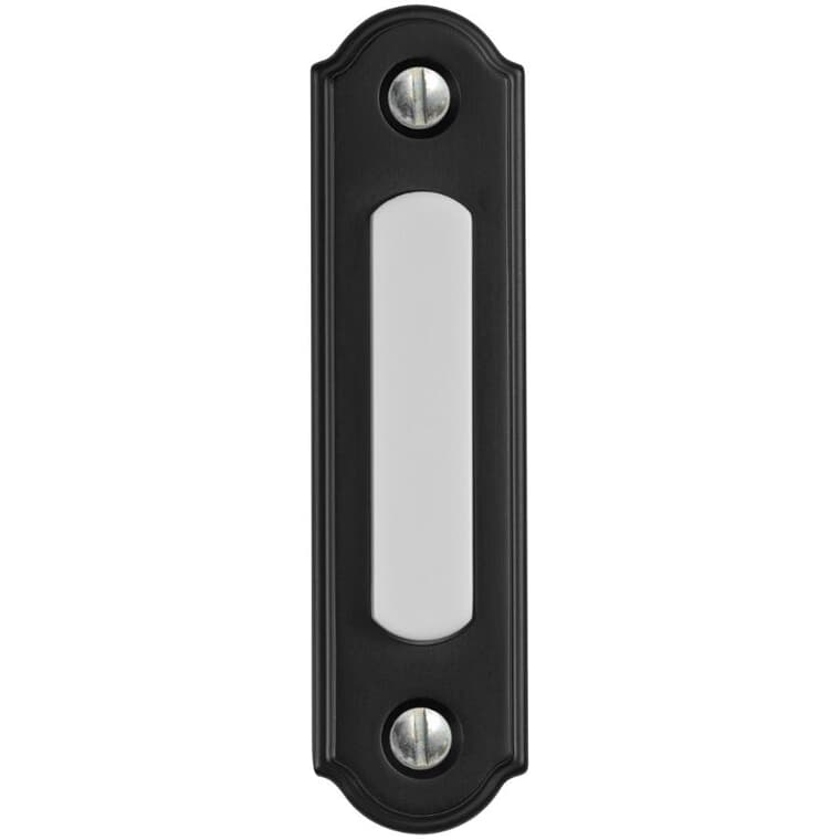 Wired LED Push Button Doorbell - Surface Mount, Black