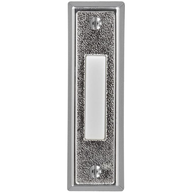 Wired LED Push Button Doorbell - Plastic, Silver