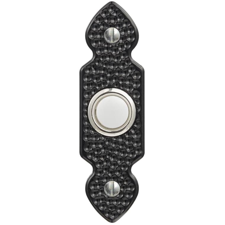 Wired LED Push Button Doorbell - Recessed, Black