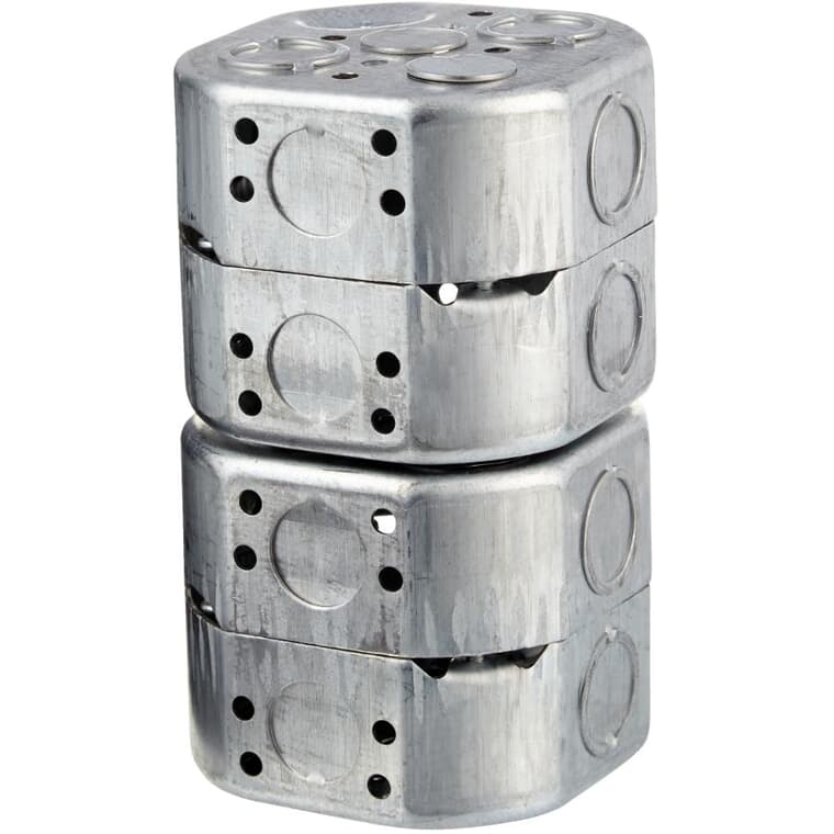Paquet de 4 boîtes de câblage octogonales standard de 1-1/2 po