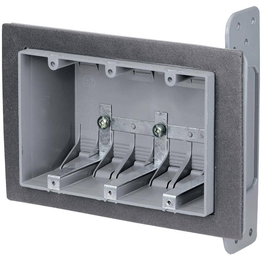 Tomo　10box NU TEK 3 Gang Airtight Switch Box | Home Hardware