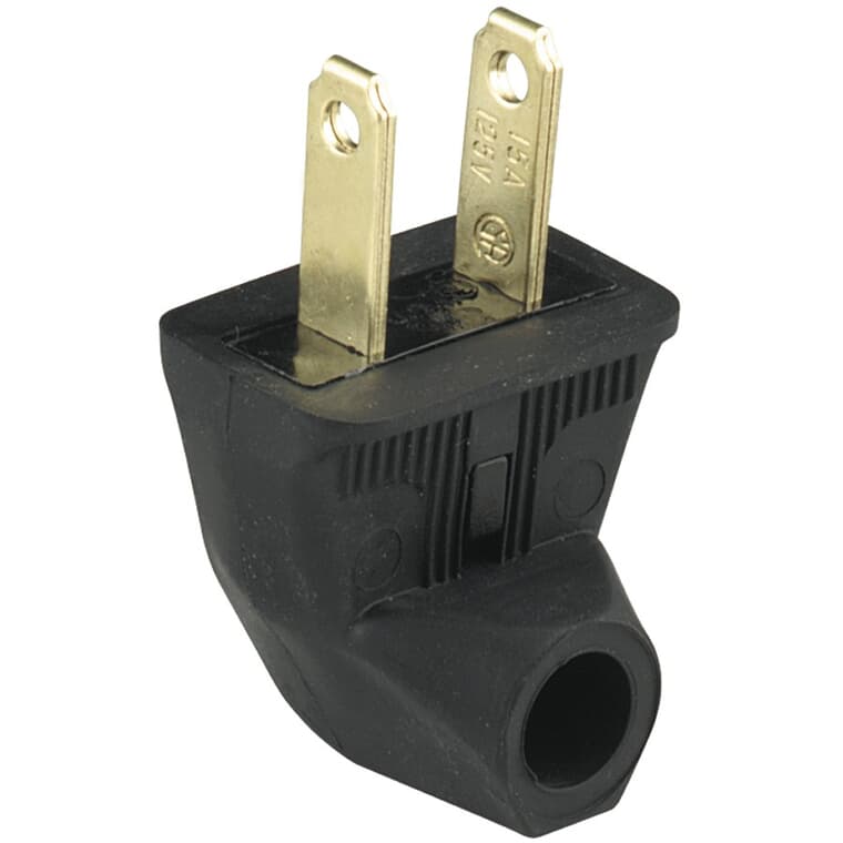 2 Wire 15 Amp 125V Rubber Angle Electrical Plug