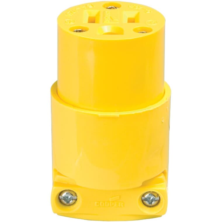3 Wire 15 Amp 125V Yellow Thermoplastic Electrical Connector