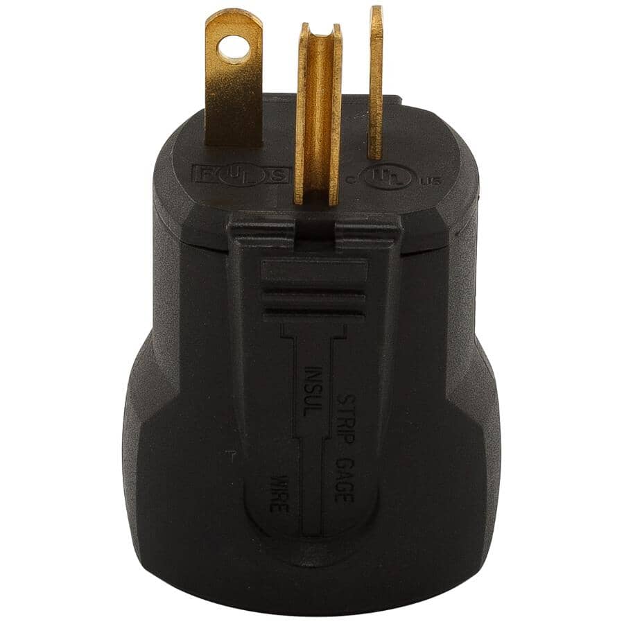 Eaton QuickGrip Industrial Plug - NEMA 5-15P 15A 125V Black Straight Blade Connector