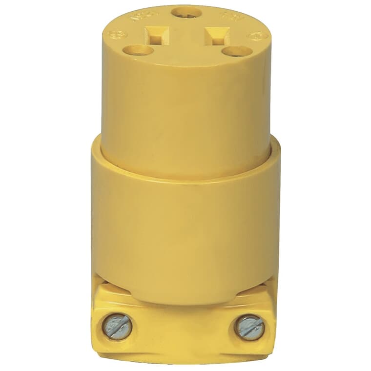Connecteur électrique électrique bifilaire de 15 A et 125 V, jaune