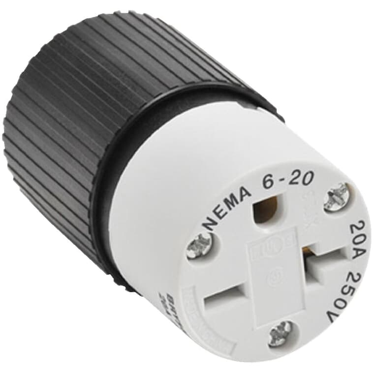 Connecteur électrique trifilaire en vinyle de 20 A et 250 V
