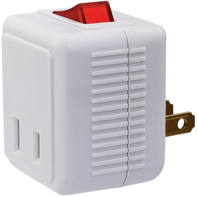 White Outlet Plug-In Switch Tap