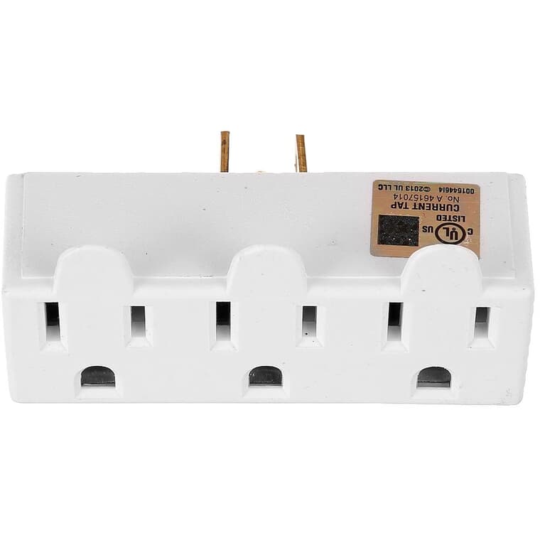 Wall Tap - White with 3 outlets