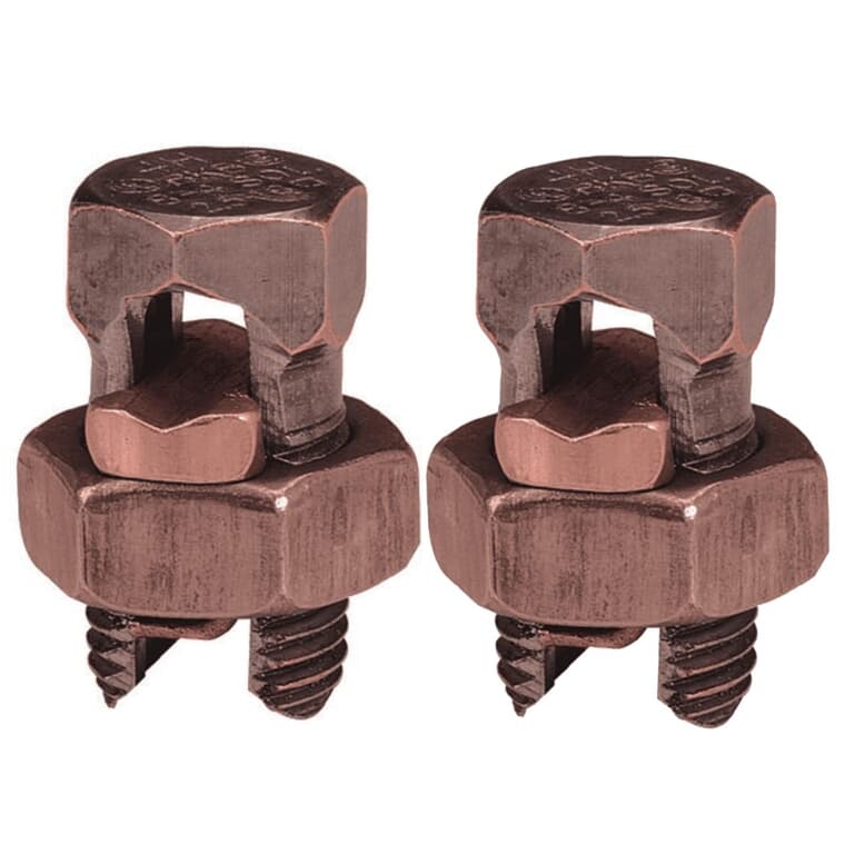 Paquet de 2 connecteurs étamés à boulons fendus en bronze, format 6-8
