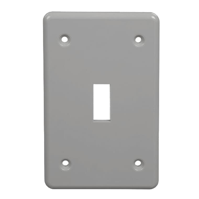 Grey Plastic 1-Toggle Switch Plate