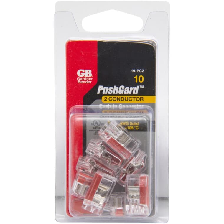 10 Pack 2 Port Push-In Wire Connectors