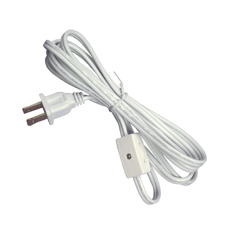 6' White Lamp Cord with Switch
