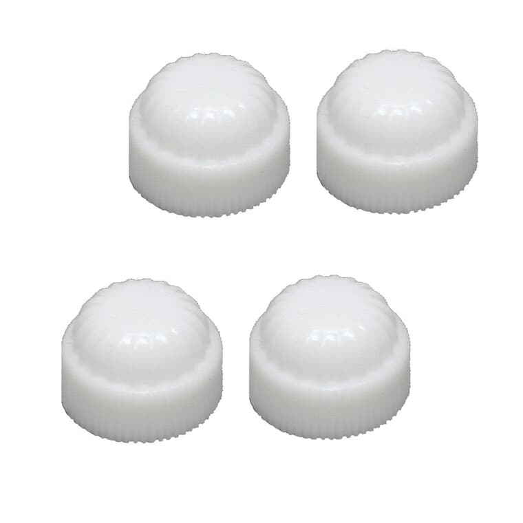 4 Pack 1/8" Iron Pipe Size White Plastic Caps
