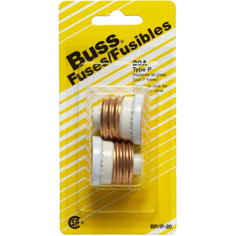 BUSSMANN 2 Pack 20 Amp P Plug Fuses | Home Hardware
