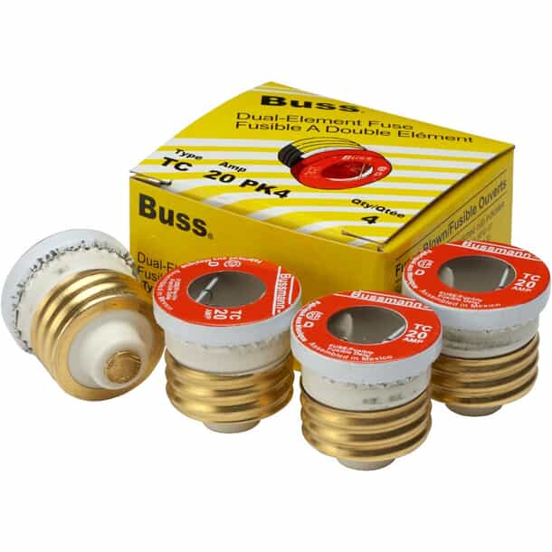 Boîte De 4 Fusibles Bussmann TL25 - 20 Amp Time Delay - Base Edison - Neufs - Origine Mexique