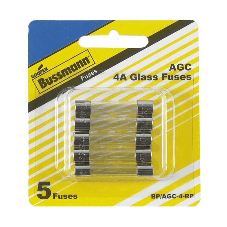 4 Amp Fast Act Glass Fuses - 5 Pack