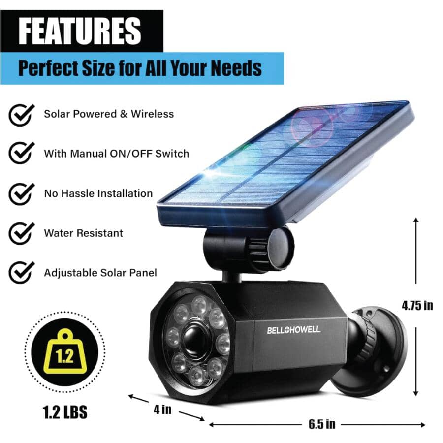 BELL & HOWELL Bionic Spotlight Solar Powered 8 LED Motion Detector ...