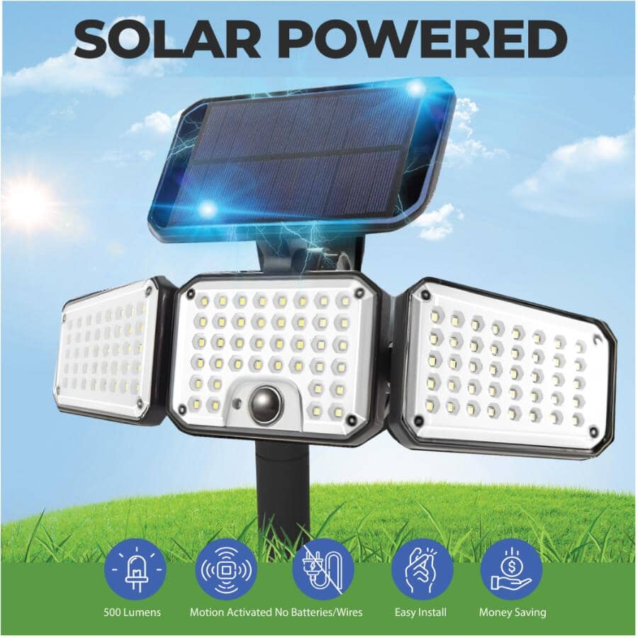 BELL & HOWELL Bionic Floodlight Max Solar Motion Sensor Security Light ...