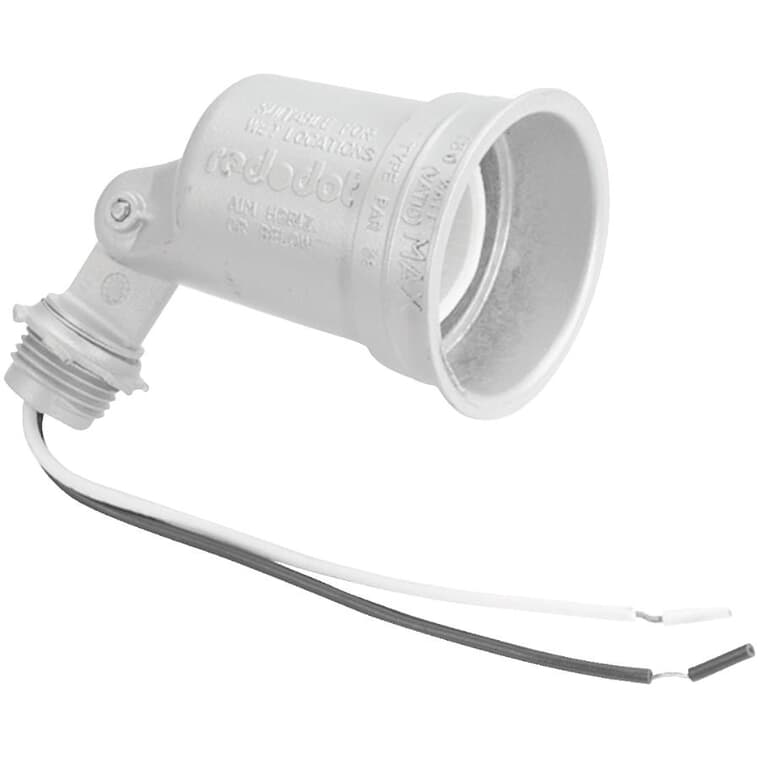 White Weatherproof Outdoor Metal Single Lamp Holder
