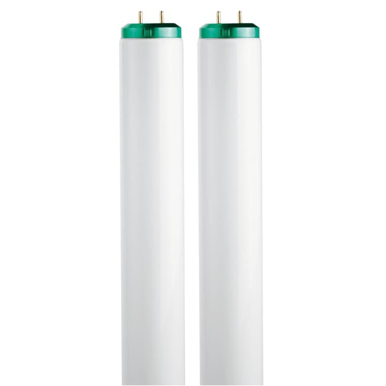 40W T12 Bi-Pin Bright White Fluorescent Light Bulbs - 48", 2 Pack
