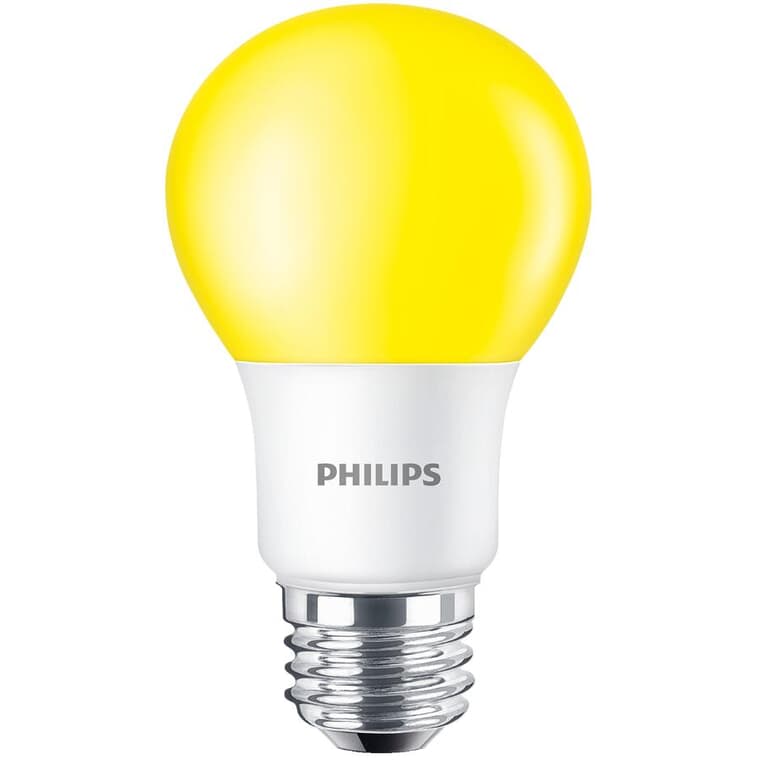 8W A19 Medium Base Non-Dimmable Yellow LED Light Bulb