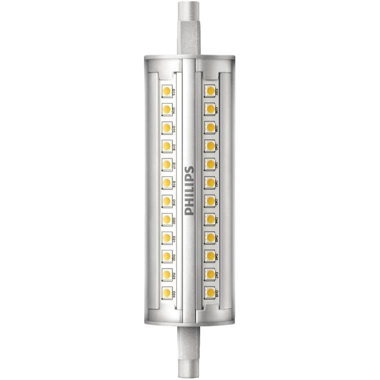 Ampoule à DEL T3 de 14 W à culot encastré à contact simple, blanc brillant, 119 mm