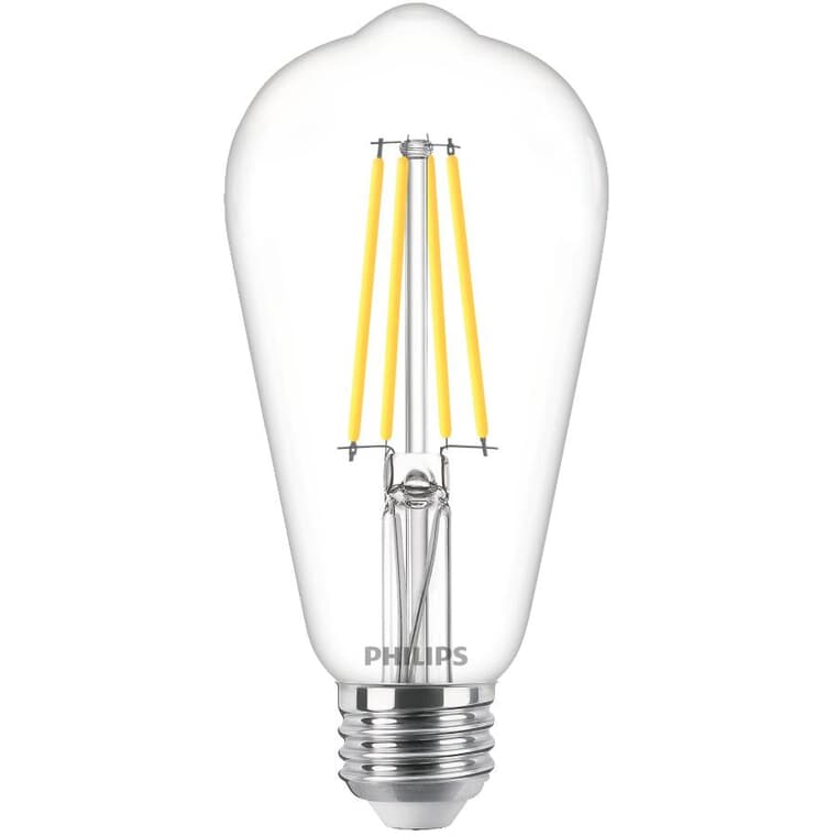 8.8W ST19 Medium Base Daylight LED Light Bulbs - Clear Glass, 2 Pack