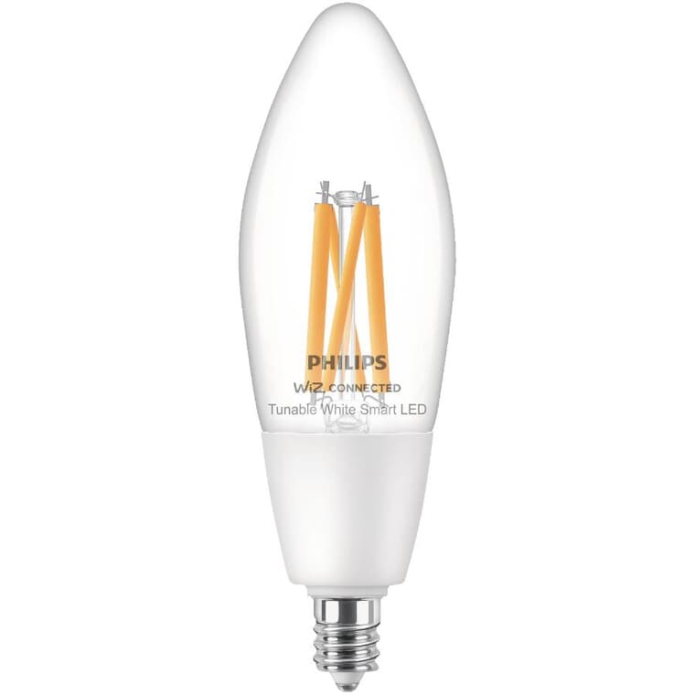 3.8W B11 Candelabra Base Clear Tunable Smart LED Light Bulb