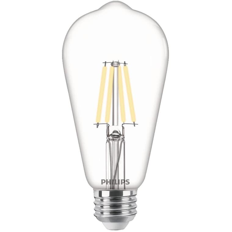 4.5W ST19 Medium Base Daylight LED Light Bulbs - Clear Glass, 2 Pack