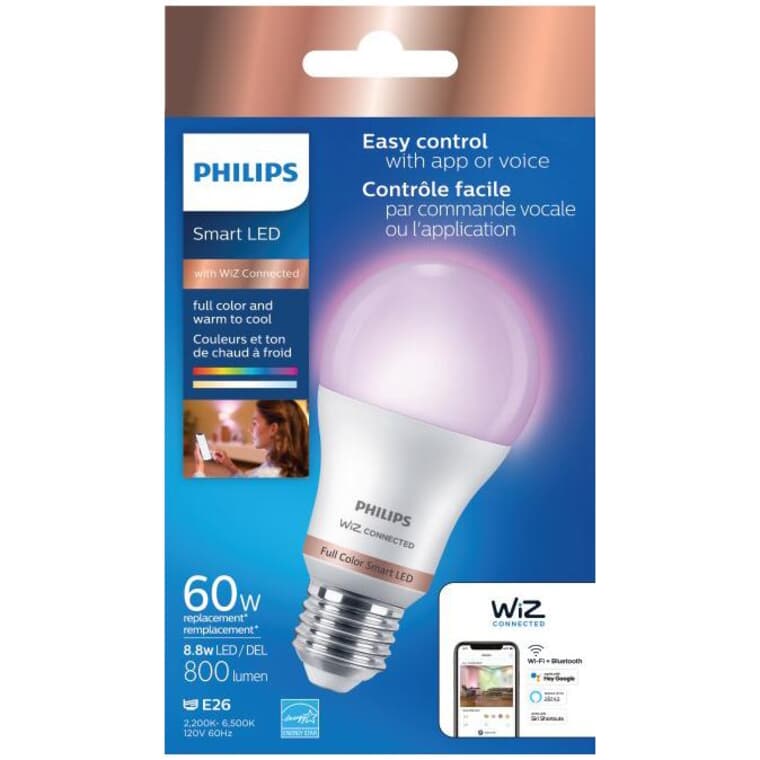 8.8W A19 Full Colour & Tunable Smart LED Light Bulb