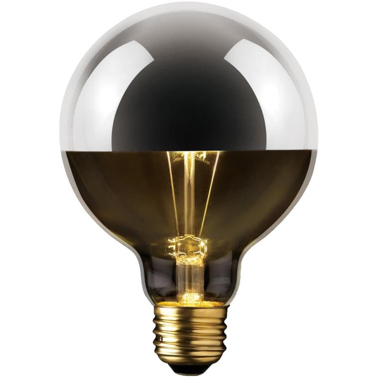 Ampoule incandescente Vintage Edison Chromeo Designer de 40 W à culot moyen, argent