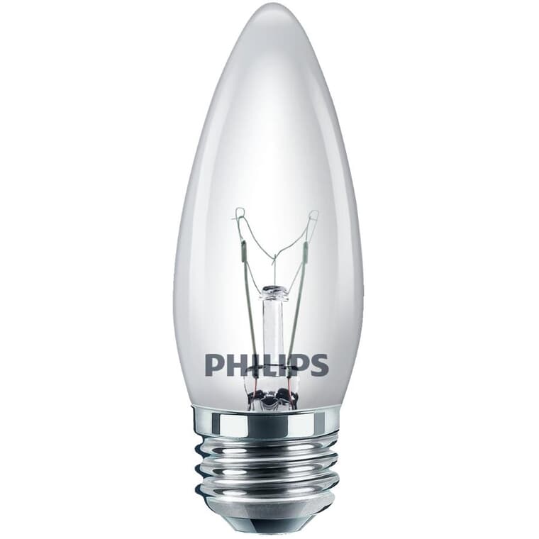 Ampoules Duramax B13 de 40 W à culot moyen pour lustre, transparent, paquet de 2