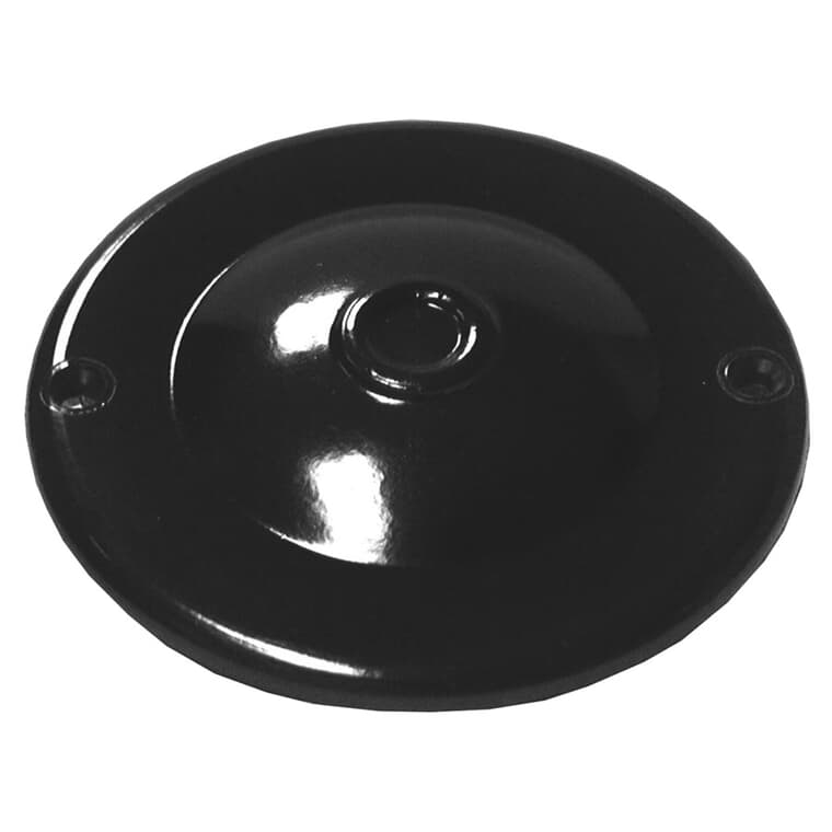 Plaque d'obturation ronde en dôme simple pour boîte de plafond, noir