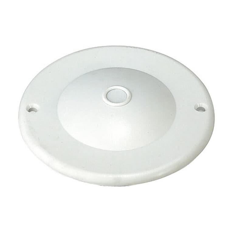 Plaque d'obturation ronde en dôme simple pour boîte de plafond, blanc