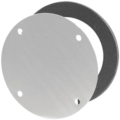 Red Dot Silver Round Blank Weatherproof Metal Receptacle Cover Home Hardware
