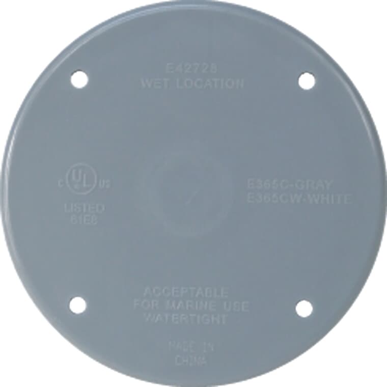 Grey Round Blank Receptacle Cover