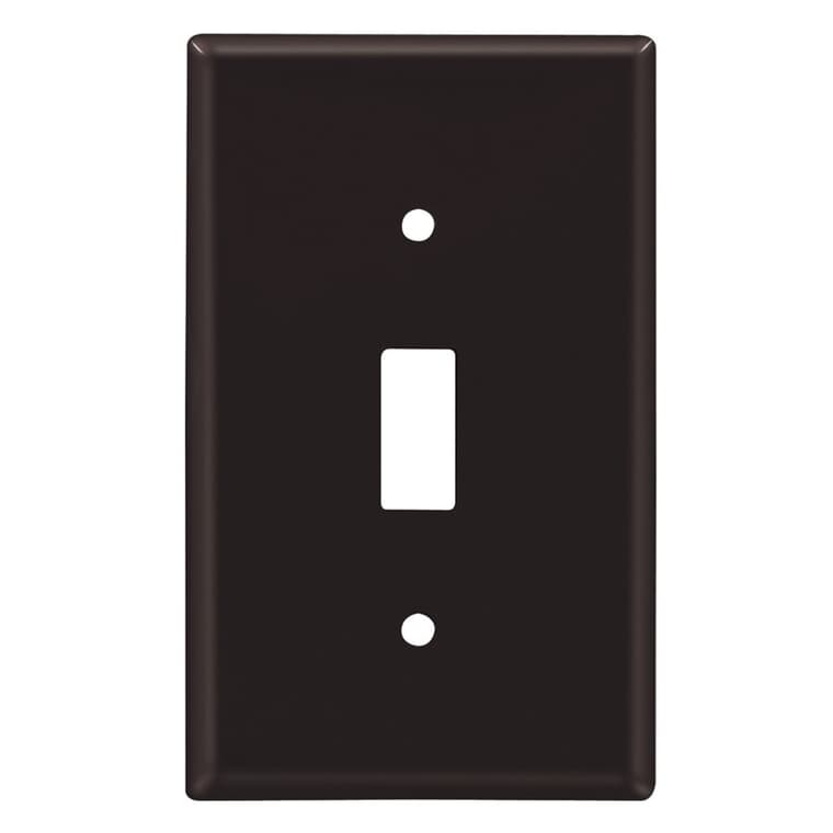 Brown Plastic 1-Toggle Switch Plate