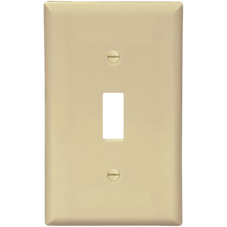 Ivory Plastic 1-Toggle Switch Plate