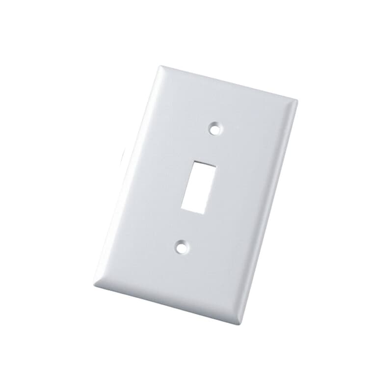 White Plastic 1-Toggle Switch Plate