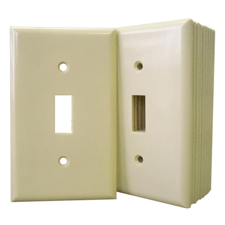 Plaque en plastique pour un interrupteur à bascule, ivoire, paquet de 10