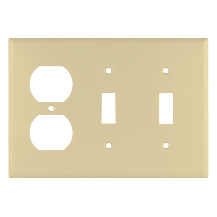 Ivory 2-Toggle/1-Duplex Switch/Receptacle Plate
